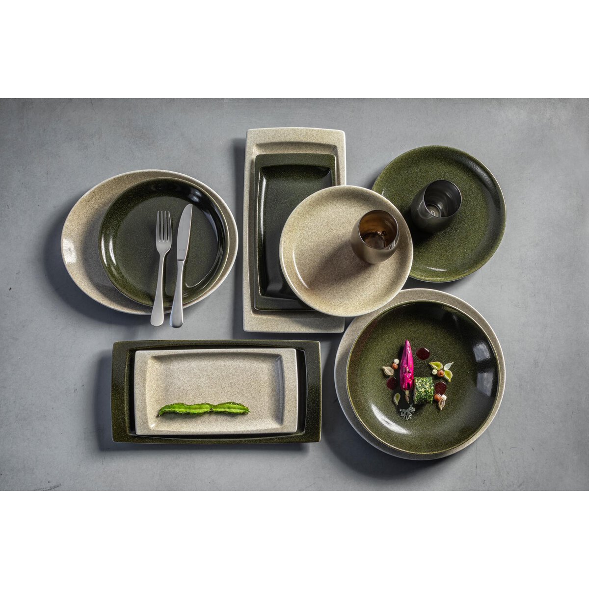 Porzellanserie "Shine" Jungle Teller flach 31cm (2)