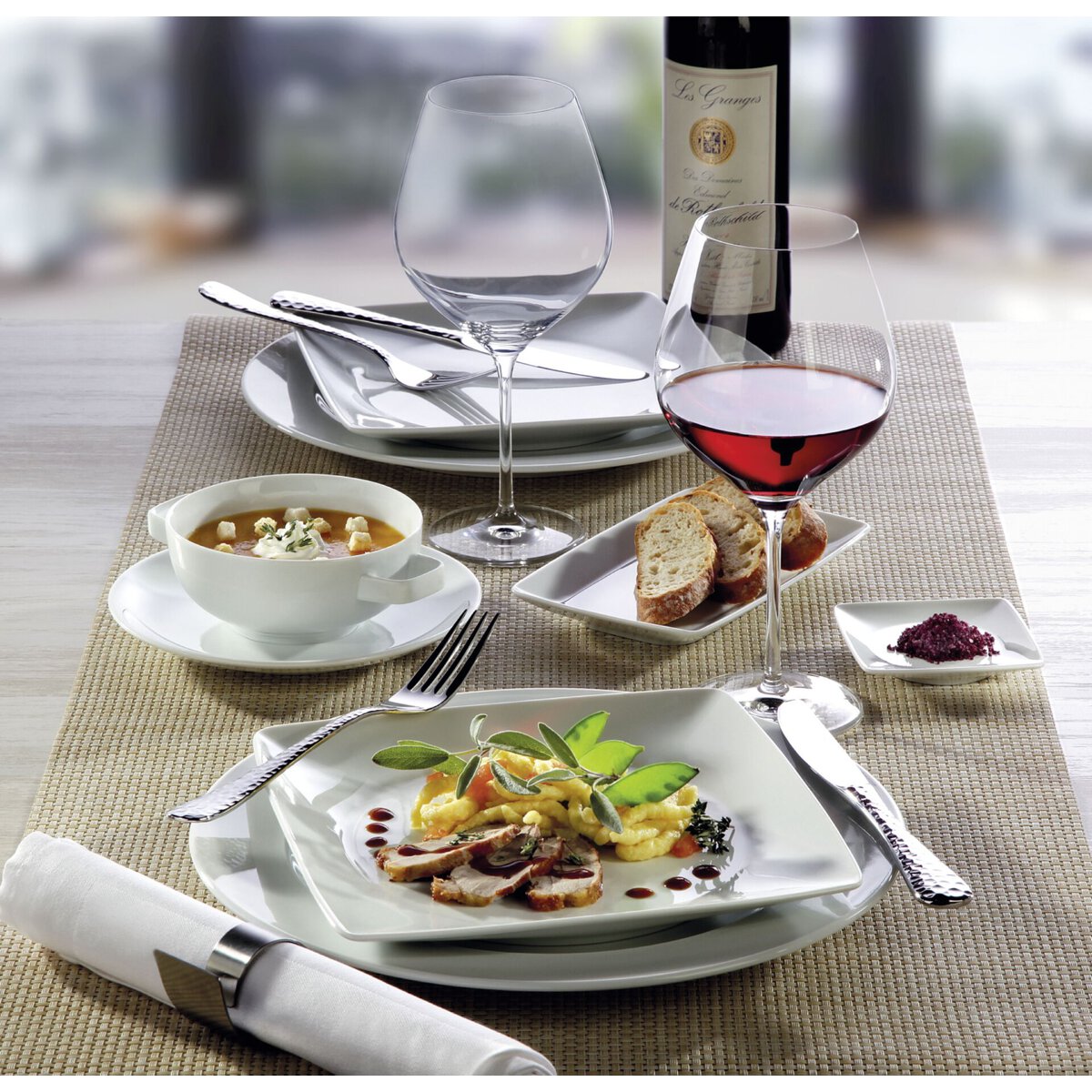 Hotelporzellan "Rotondo" Teller Fahne tief 21cm (1)