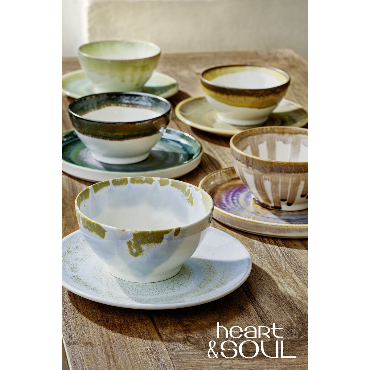 "Heart & Soul" Avocado Tasse untere Kaffee/Cappuccino Grande (3)
