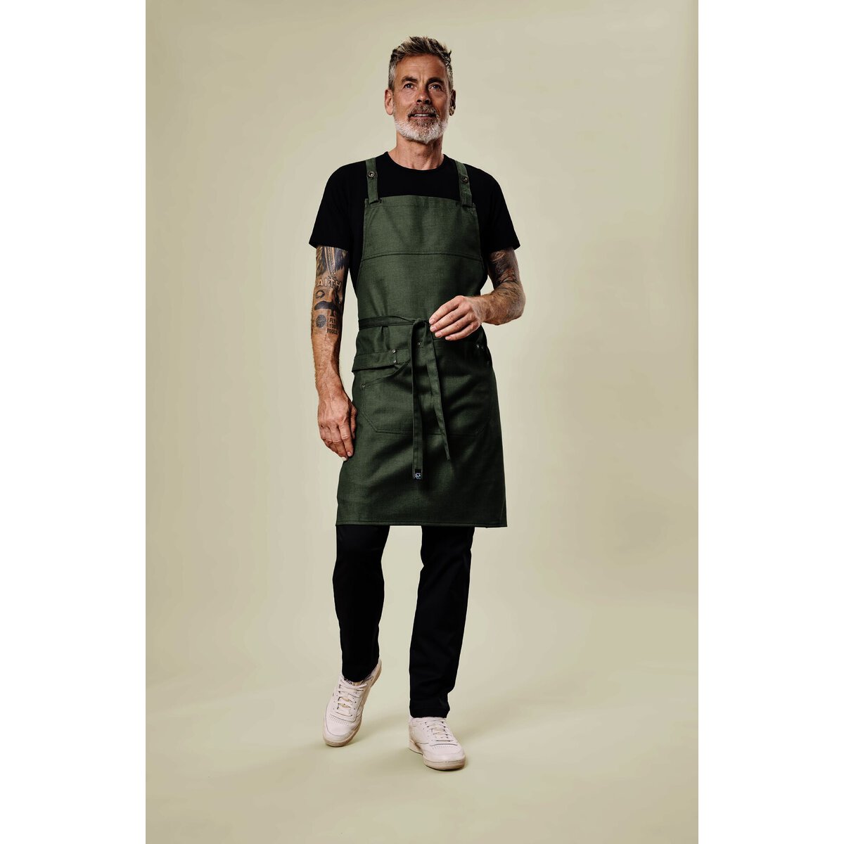 Latzschürze Denim-Optik grün (2)