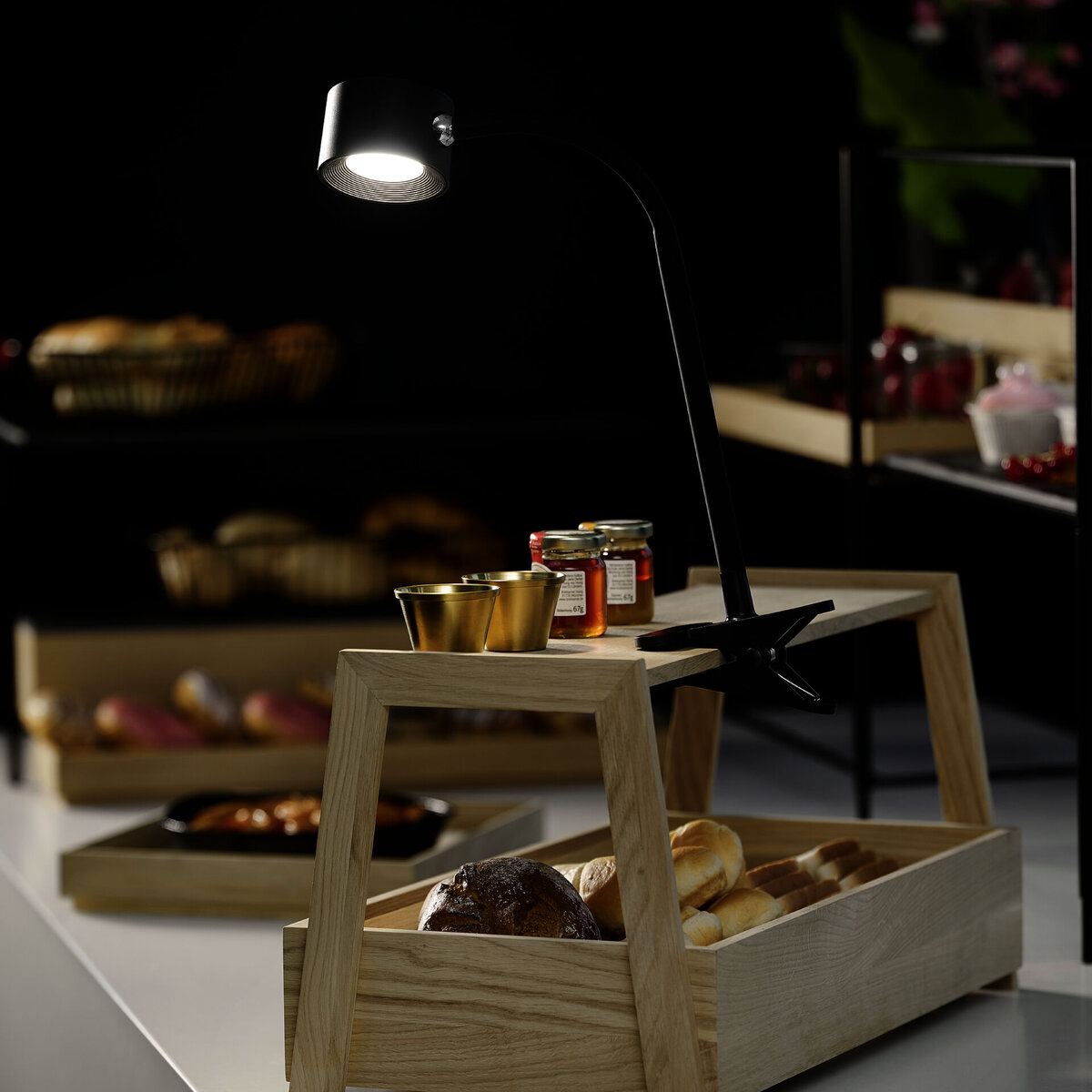 Buffetleuchte "Valumo" Klammer mit flexiblem Arm (5)