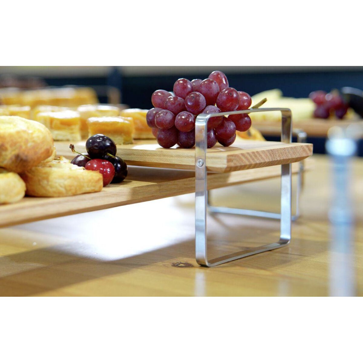 Buffet-Präsentation "OAK" Bügel 25x9cm Edelstahl 2er Pack (5)