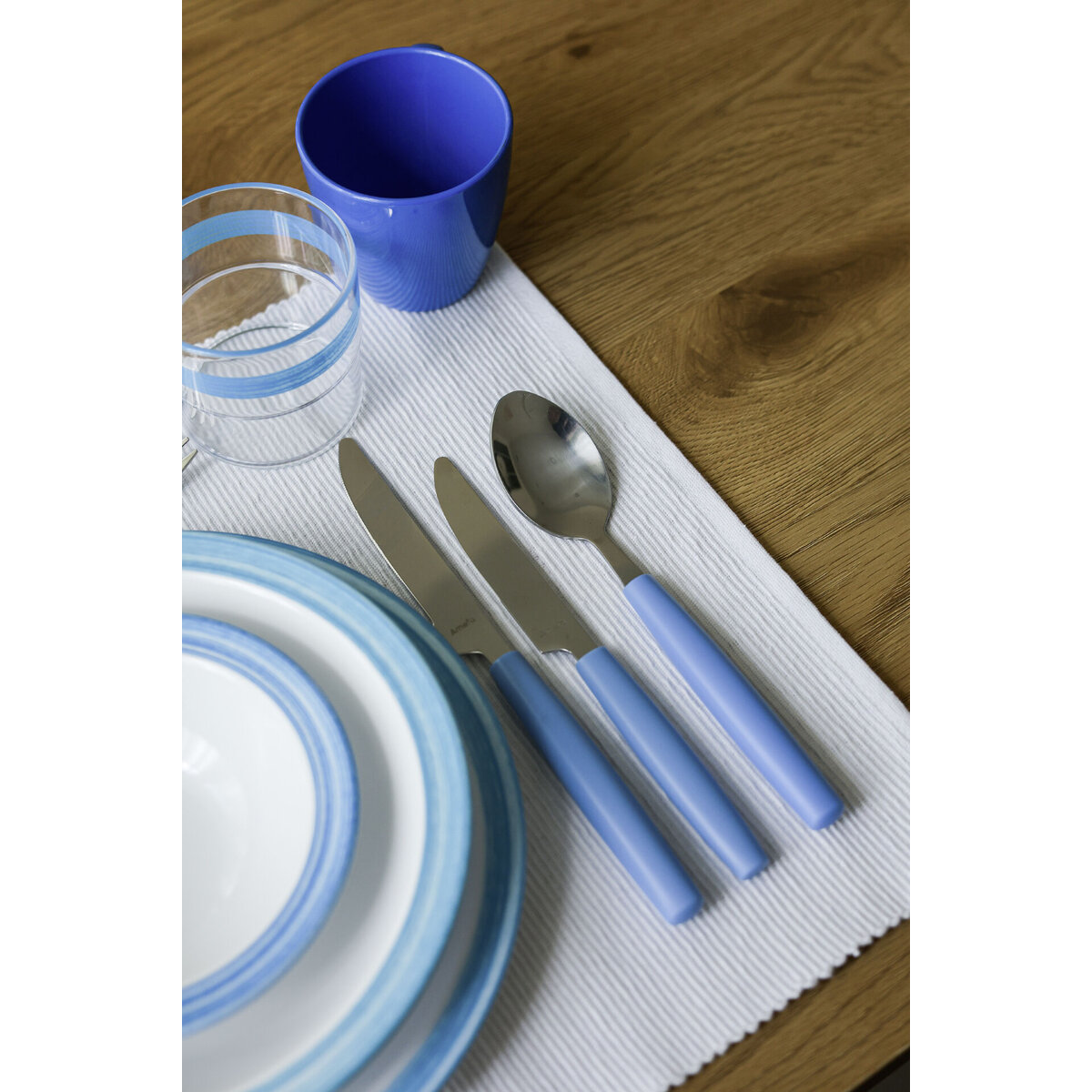 Besteckserie "Colour" blau Dessertlöffel (4)