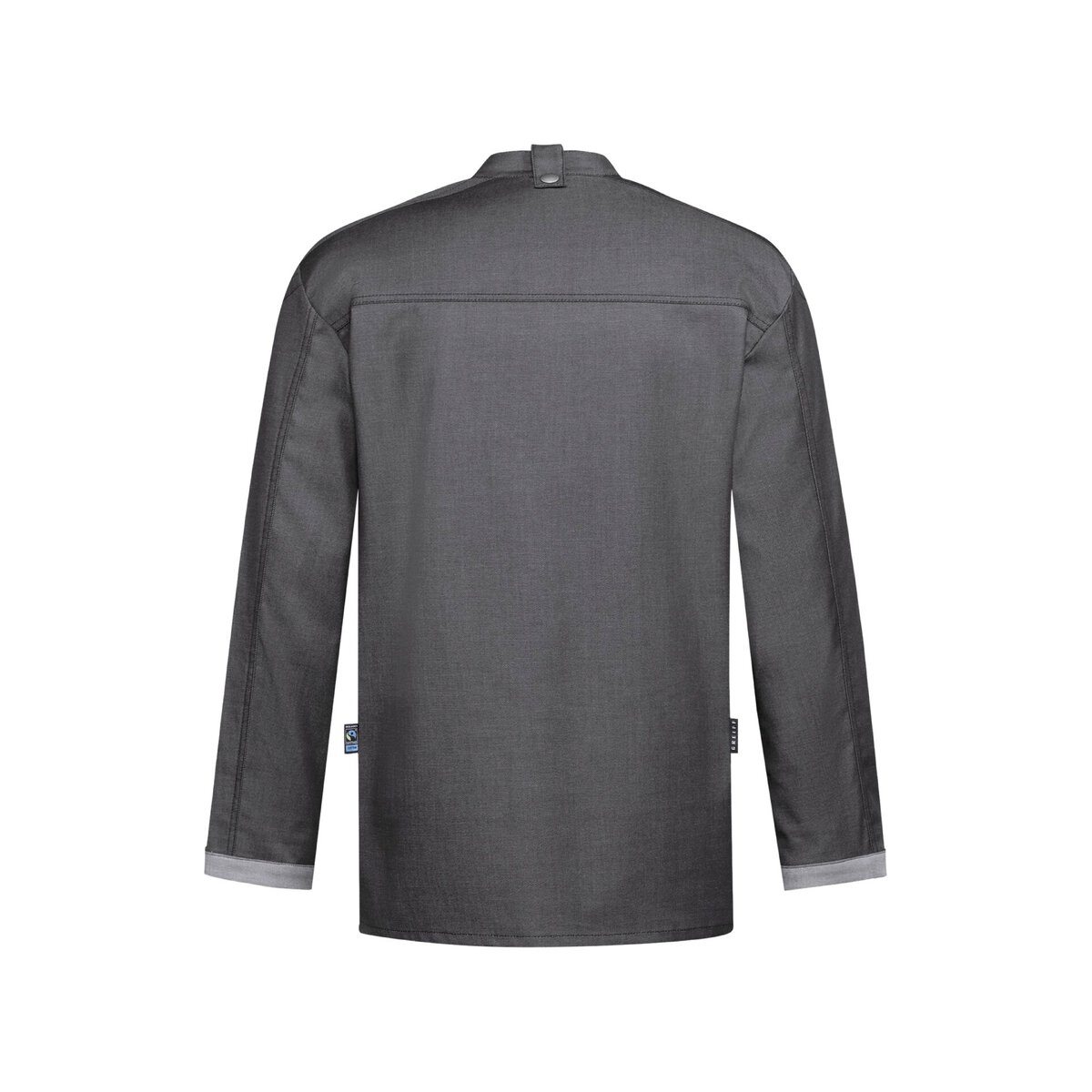 Kochjacke Herren, Bikerstyle, langarm, anthrazit Gr. L (2)