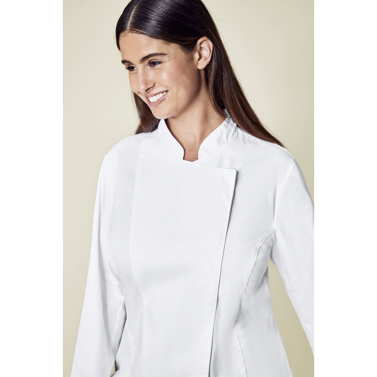 Kochjacke Damen, Druckknöpfe, langarm Größe L (3)