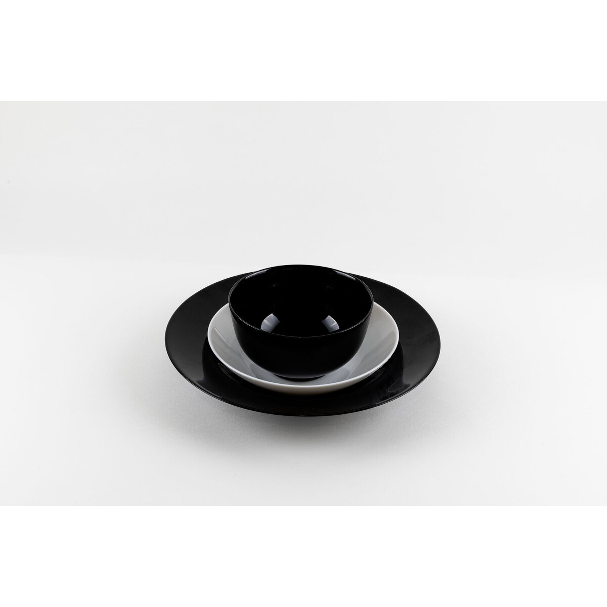 Hartglasgeschirr "Evolution" schwarz Platte flach oval 33x25 cm (4)