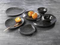 Porzellanserie „Ebony" Teller flach 19x16cm (1)