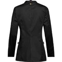 Kochjacke Damen, Kontrast-RV gold-bronze , langarm, schwarz Gr. M (1)