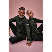 Kochjacke Herren, Bikerstyle, langarm, grün Gr. XL (2)