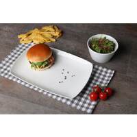 Porzellanserie "Fine Dining" High Alumina/ Hartporzellan Platte flach eckig, 31 x 24 cm (1)