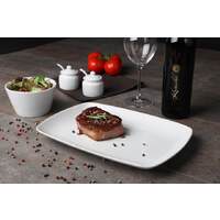 Porzellanserie "Fine Dining" High Alumina/ Hartporzellan Platte flach eckig, 31 x 24 cm (2)