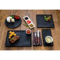 Porzellanserie „Schieferdesign" Platte rechteckig (1)