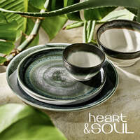 "Heart & Soul" Avocado Platte Coup oval 31x24cm (4)